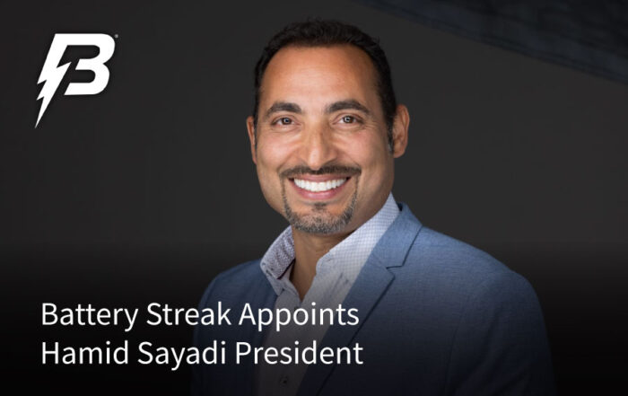 Hamid Sayadi,, newly appointed president of Battery Streak Inc., appears in a promotional image.